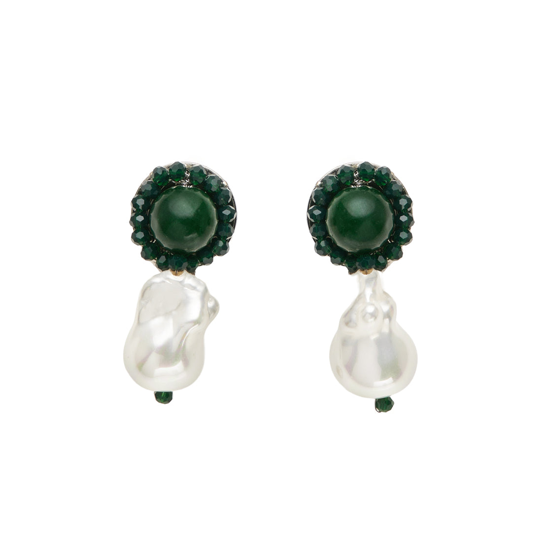 ORECCHINI CON PERLE E GIADA