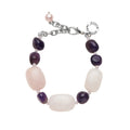 BRACCIALE CON QUARZI E AMETISTA