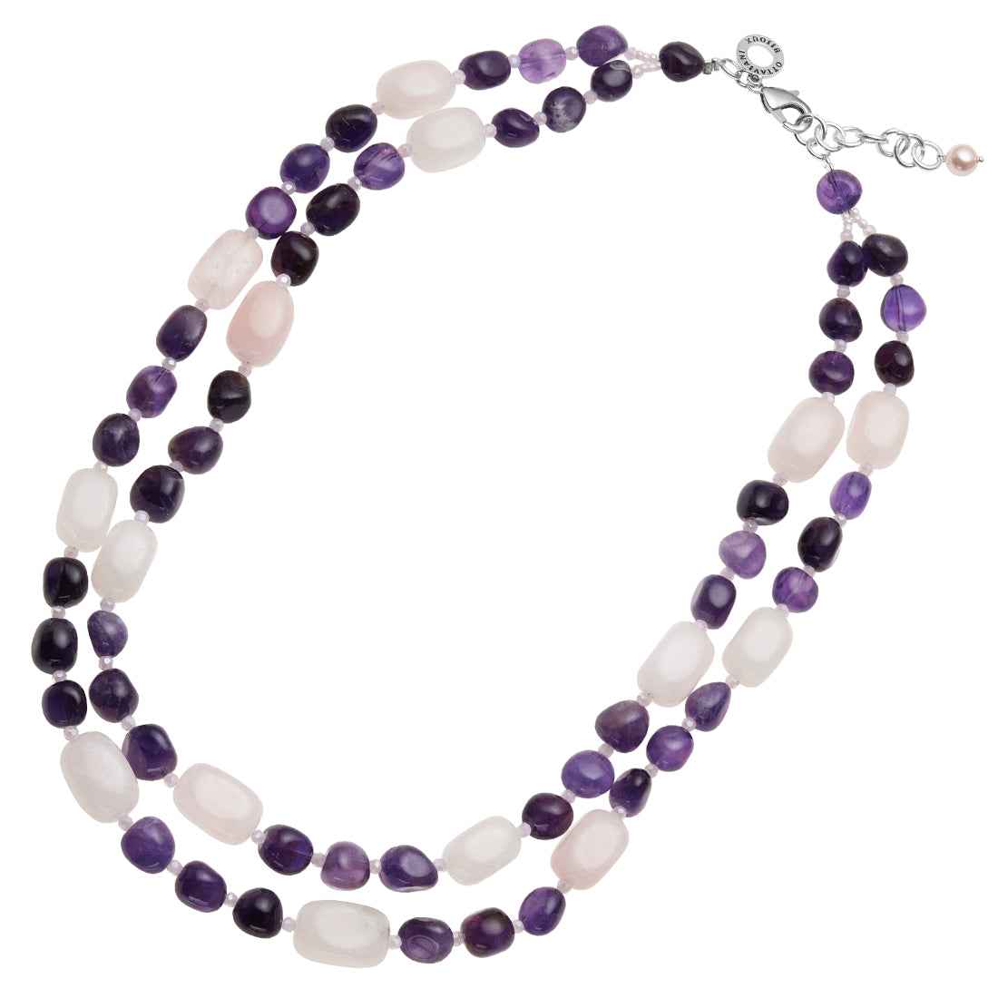 COLLANA CON QUARZI E AMETISTA