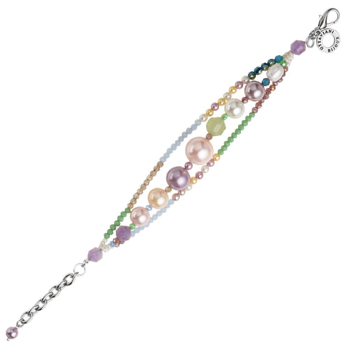 BRACCIALE CON PERLE GIADA SODALITE E CRISTALLI