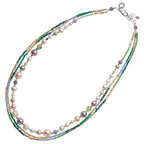 COLLANA CON PERLE GIADA SODALITE E CRISTALLI