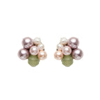 ORECCHINI CON PERLE GIADA SODALITE E CRISTALLI