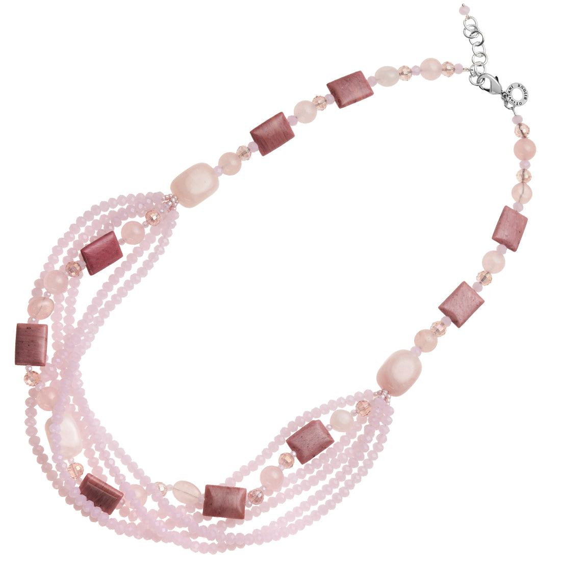 COLLANA CON QUARZI AMAZONITE E CRISTALLI