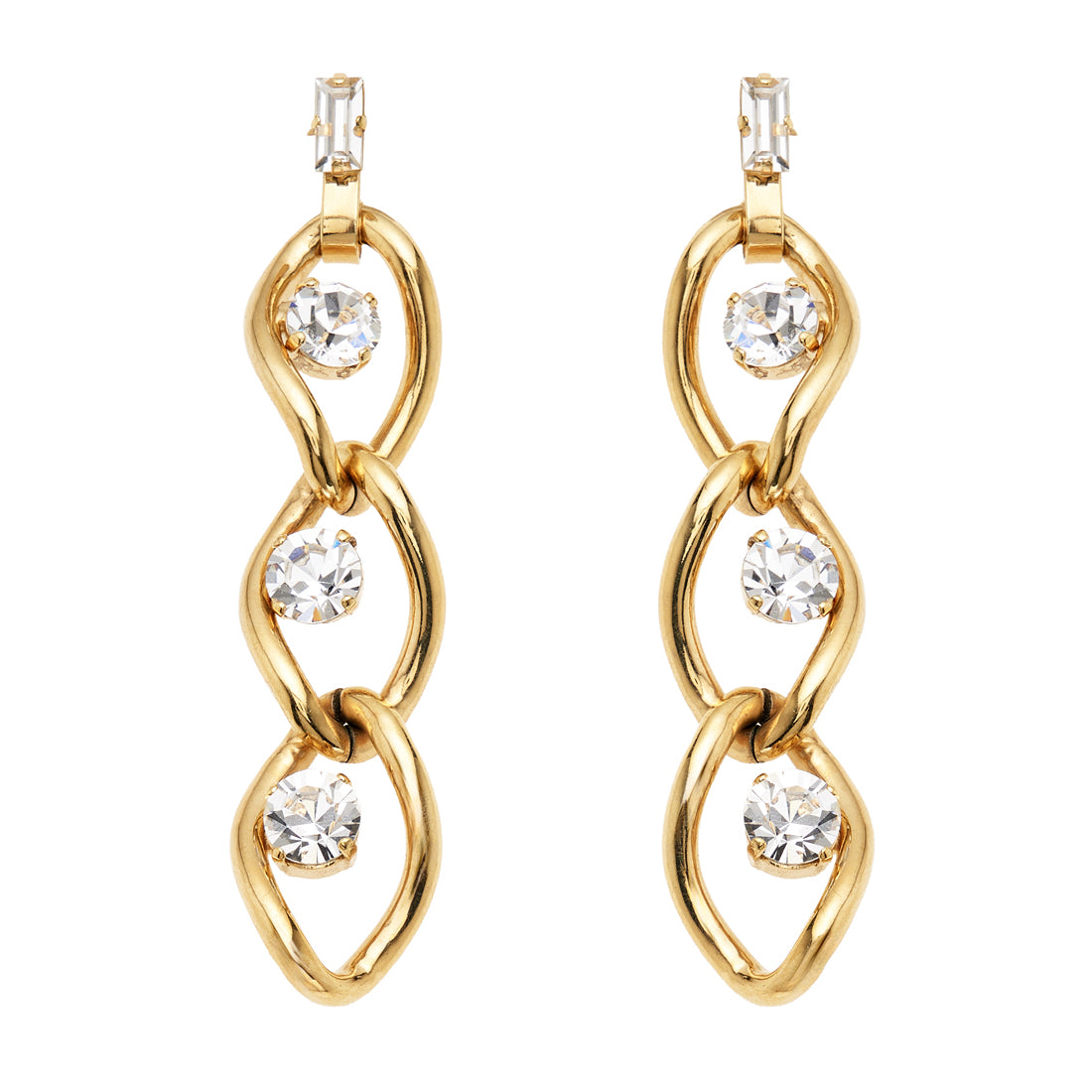 ORECCHINI PLACCATI ORO CON CRISTALLI