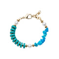BRACCIALE CON PERLE BIJOUX RESINE E TURCHESE
