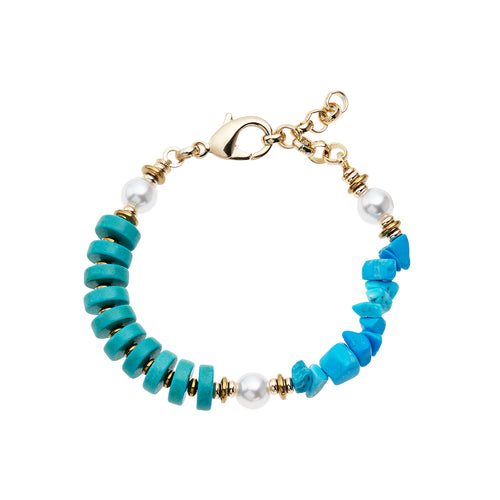 BRACCIALE CON PERLE BIJOUX RESINE E TURCHESE