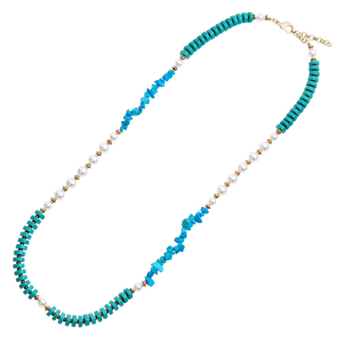 COLLANA CON PERLE BIJOUX RESINE E TURCHESE