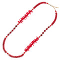COLLANA CON RESINE CORALLO VETRO E CRISTALLI