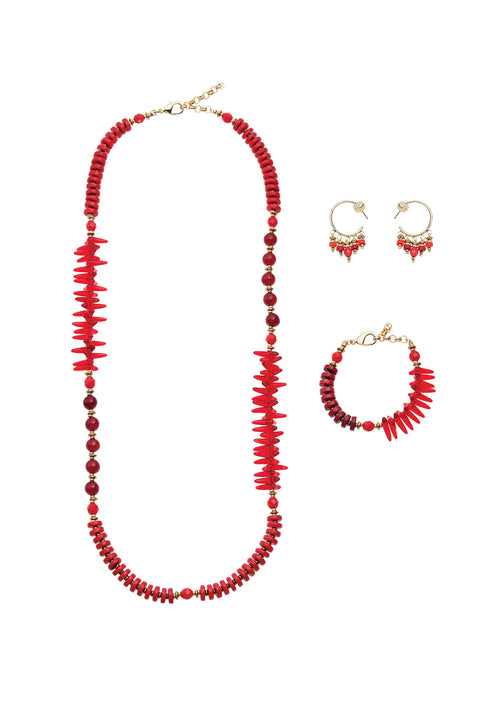 BRACCIALE CON RESINE CORALLO VETRO E CRISTALLI