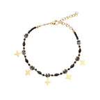 BRACCIALE DORATO CON CRISTALLI E PERLINE