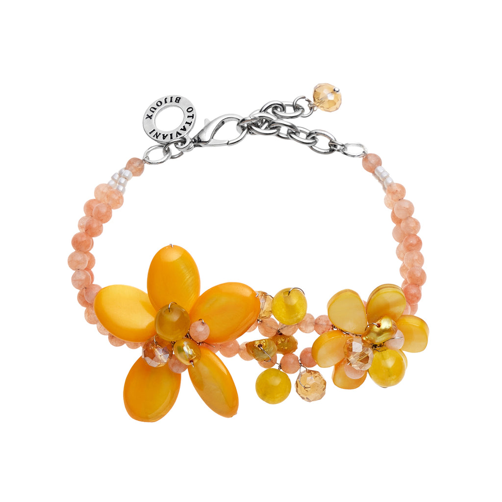 BRACCIALE CON MADREPERLA PERLINE E CRISTALLI