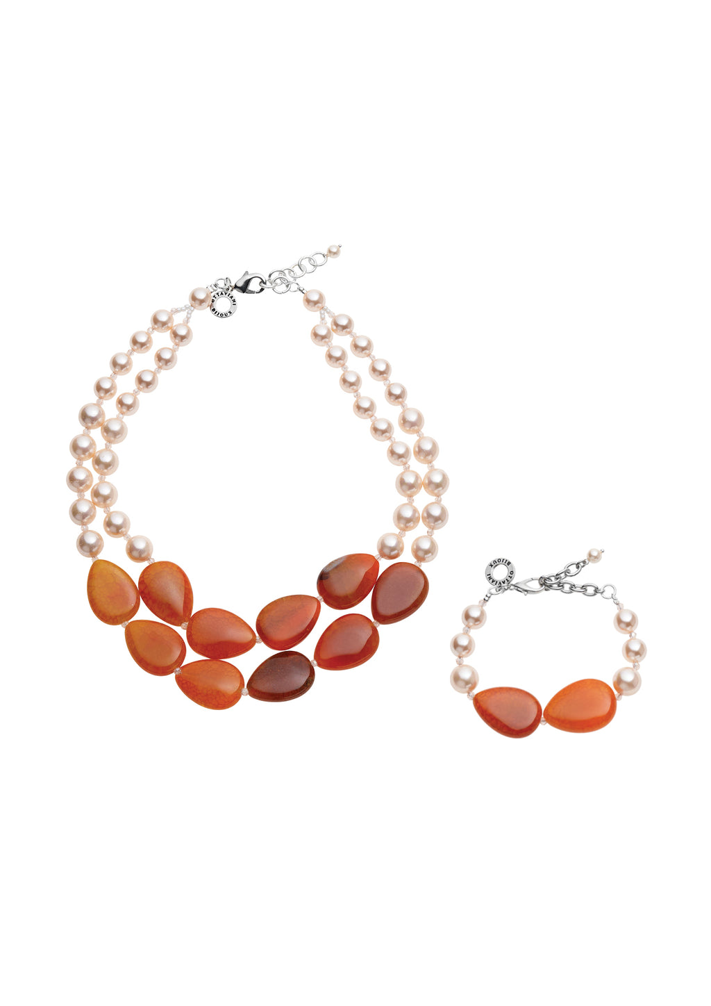 BRACCIALE CON AGATA E PERLE