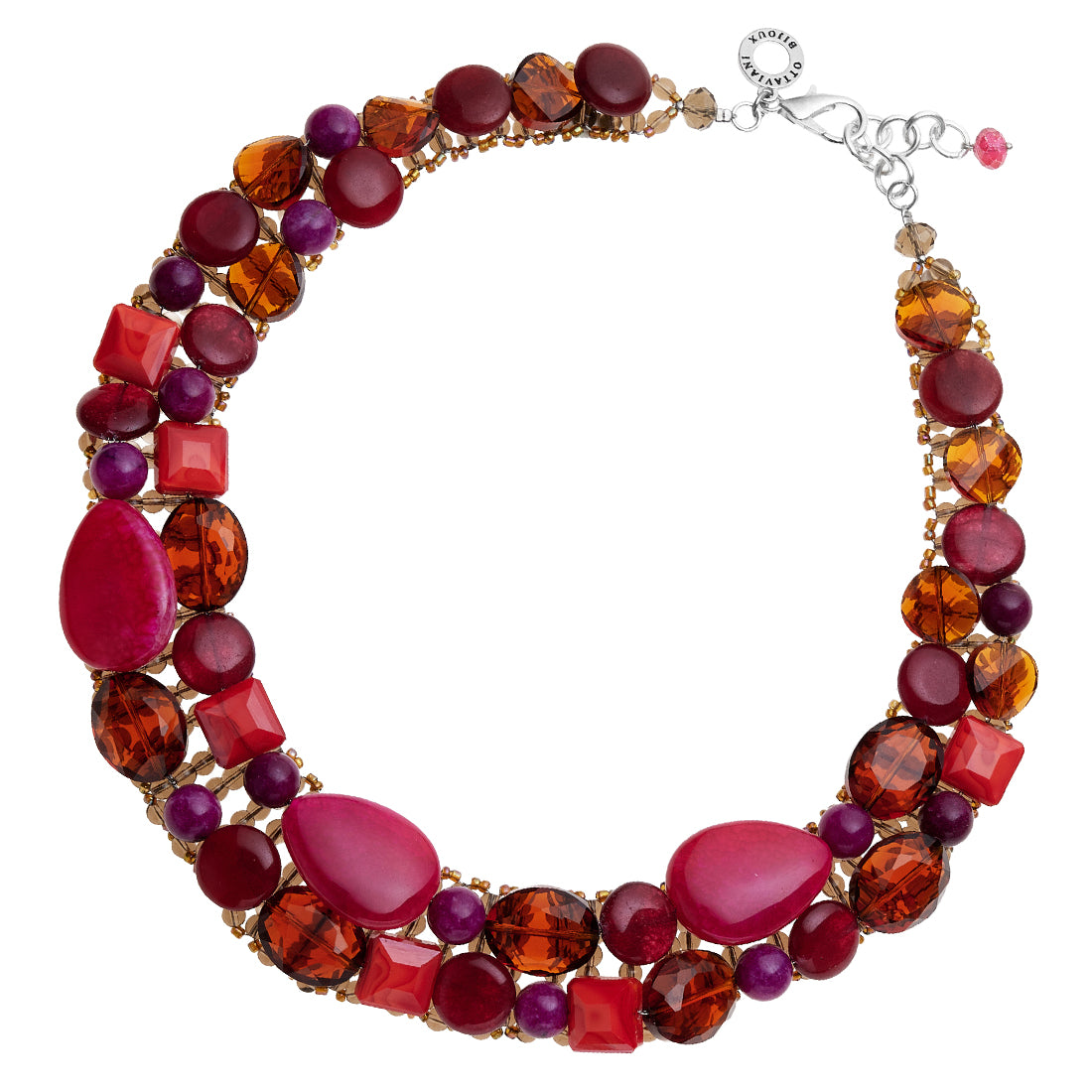 COLLANA CON AGATA E CRISTALLI