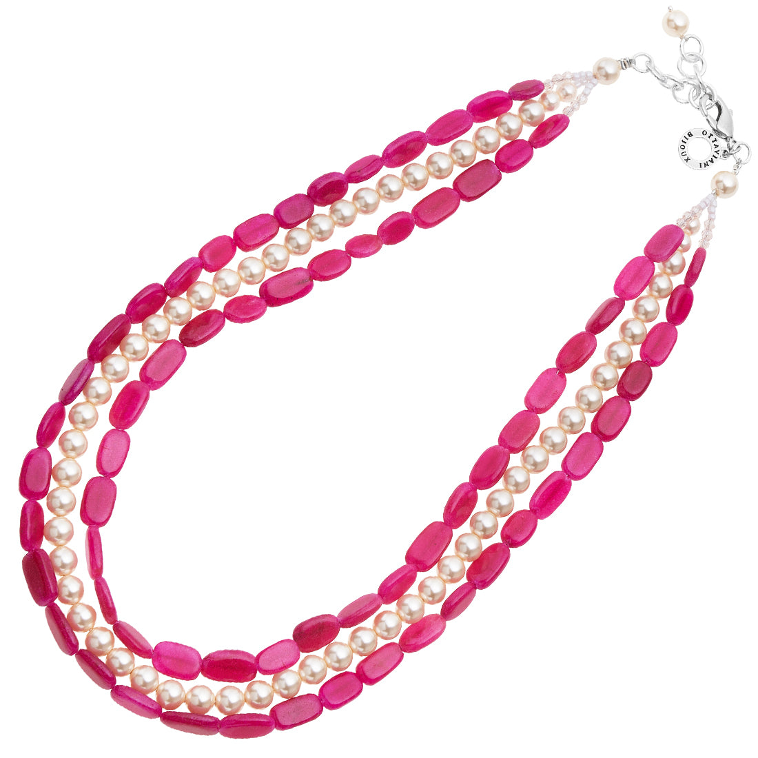 COLLANA CON PERLE E PASTA DI RUBINO