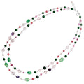 COLLANA CON GIADA AGATA AMETISTA PERLINE CRIST
