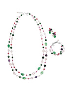 COLLANA CON GIADA AGATA AMETISTA PERLINE CRIST