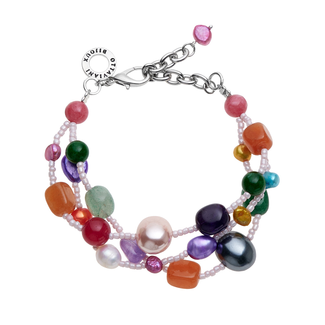 BRACCIALE CON AGATA PERLE E PERLINE