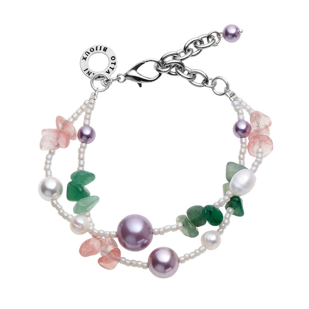 BRACCIALE CON PERLE AGATA E PERLINE