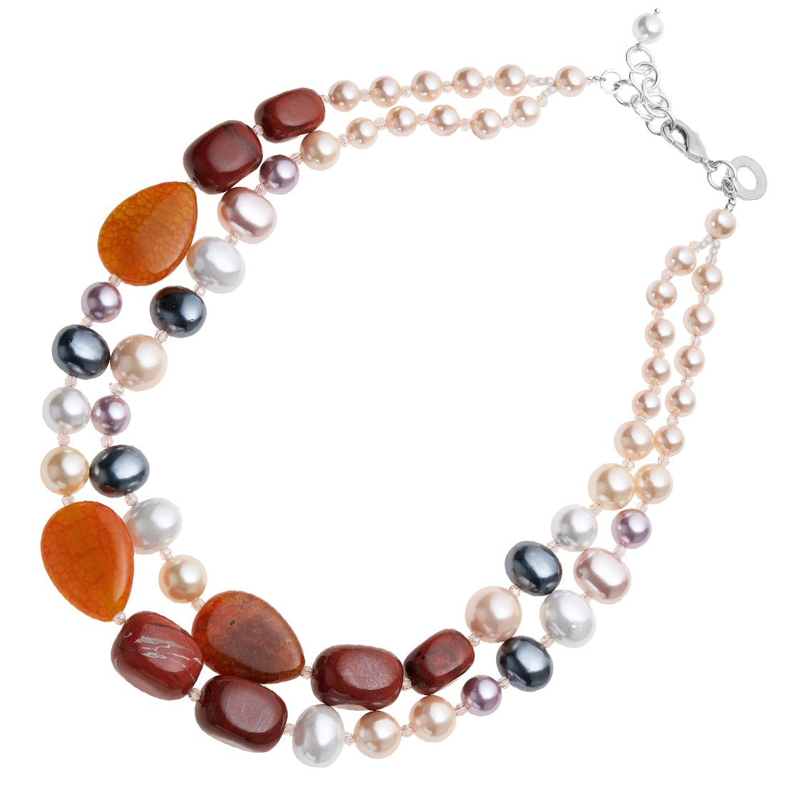 COLLANA CON PERLE AGATA E DIASPRO