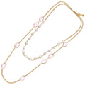 COLLANA PLACCATA ORO CON PERLE E CRISTALLI