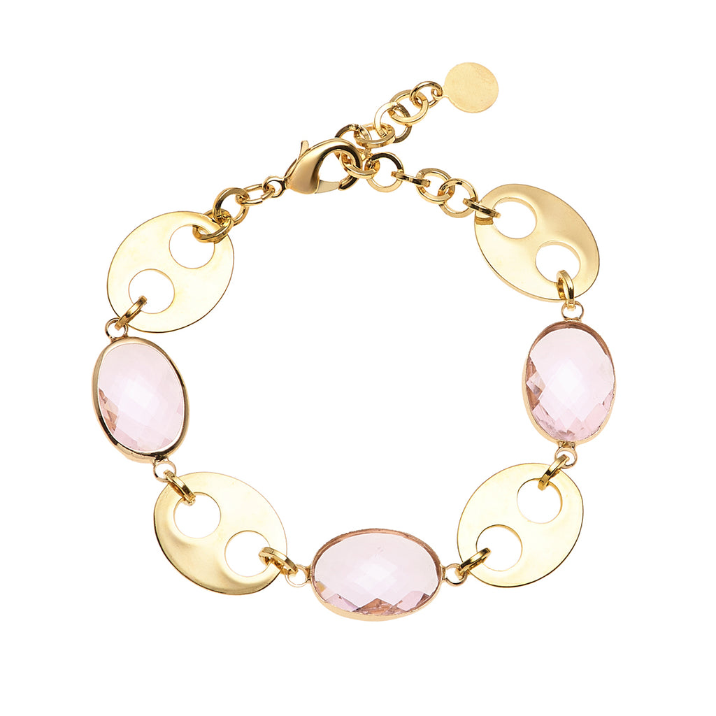 BRACCIALE PLACCATO ORO CON CRISTALLI