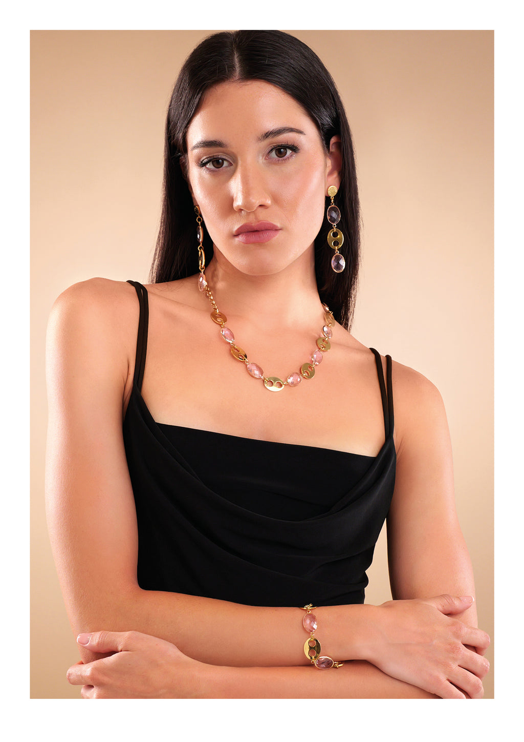 BRACCIALE PLACCATO ORO CON CRISTALLI
