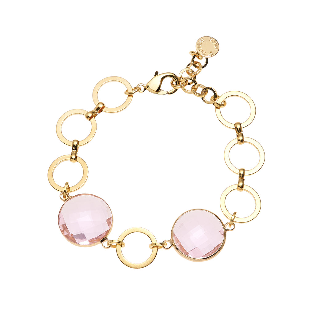 BRACCIALE PLACCATO ORO CON CRISTALLI