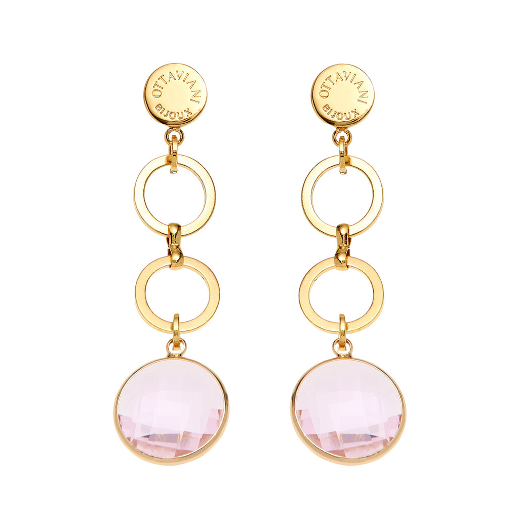 ORECCHINI PLACCATI ORO CON CRISTALLI