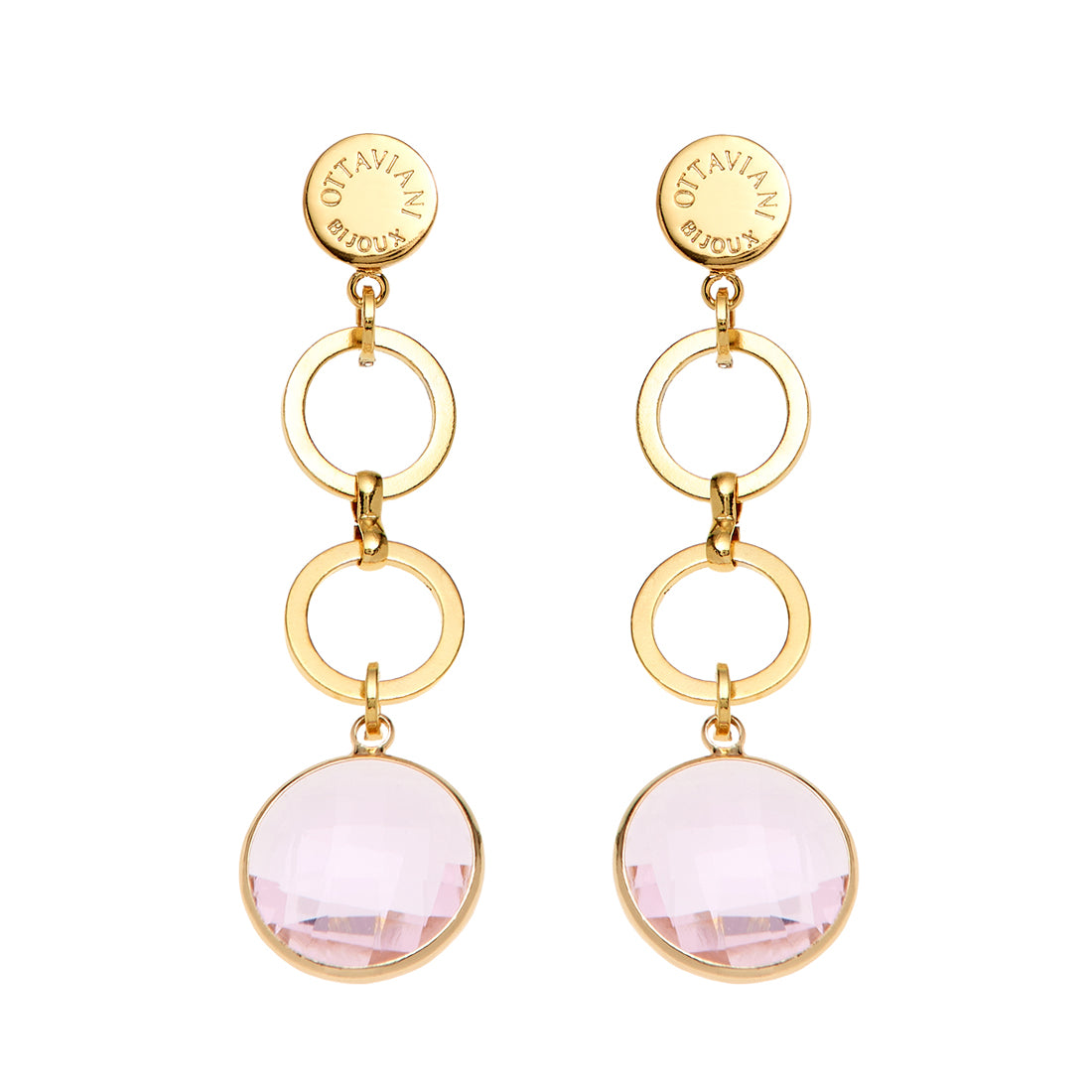 ORECCHINI PLACCATI ORO CON CRISTALLI