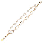 BRACCIALE PLACCATO ORO CON PERLE E CRISTALLI