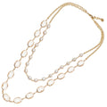 COLLANA PLACCATA ORO CON PERLE E CRISTALLI