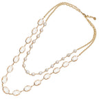 COLLANA PLACCATA ORO CON PERLE E CRISTALLI
