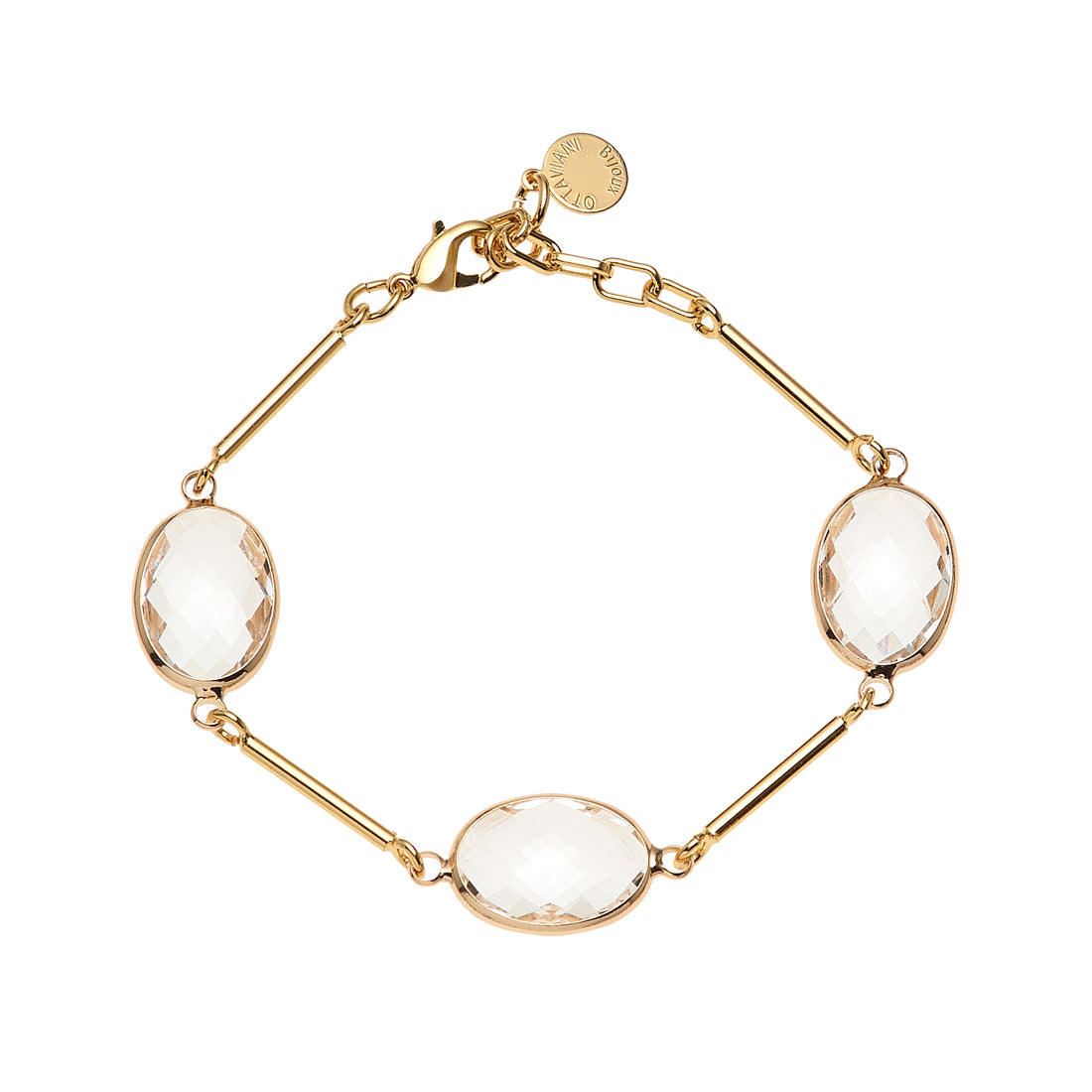 BRACCIALE PLACCATO ORO CON CRISTALLI