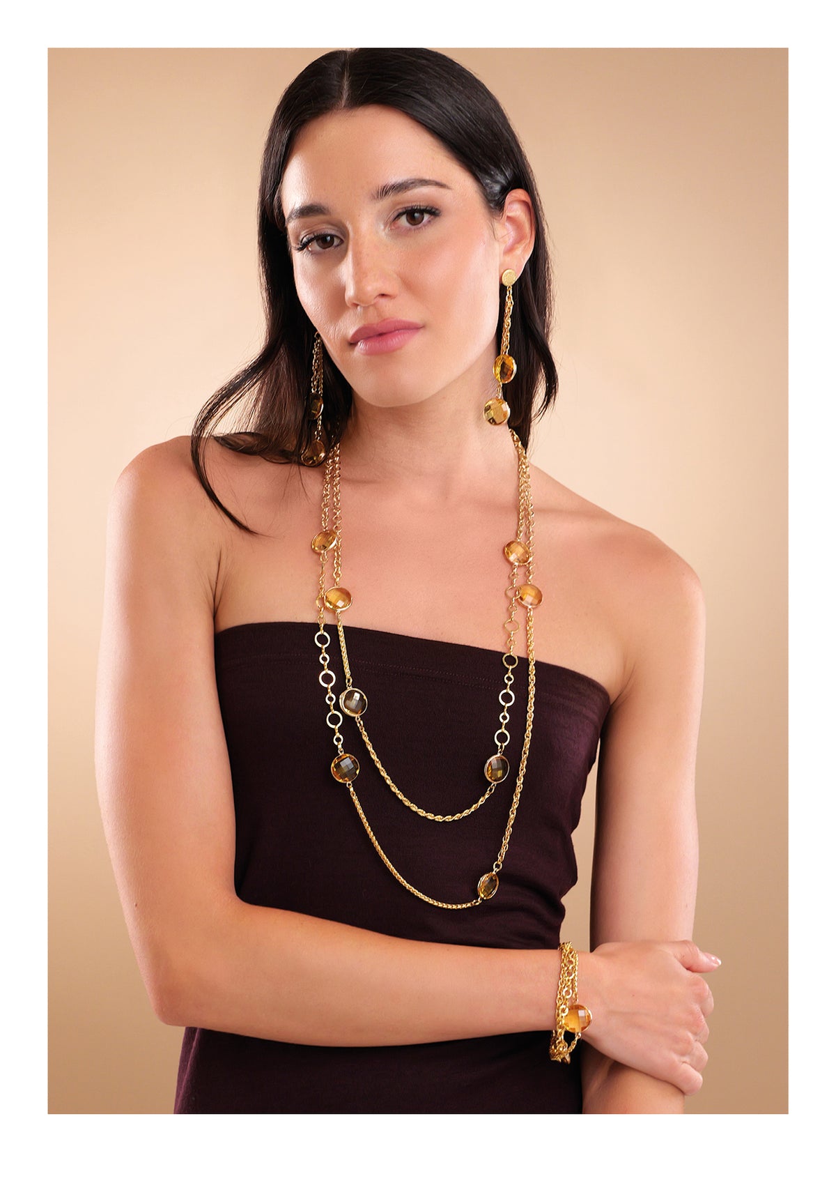 COLLANA PLACCATA ORO CON CRISTALLI