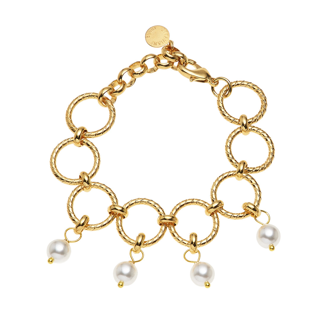 BRACCIALE PLACCATO ORO CON PERLE