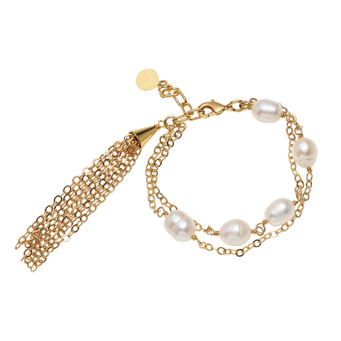 BRACCIALE PLACCATO ORO CON PERLE