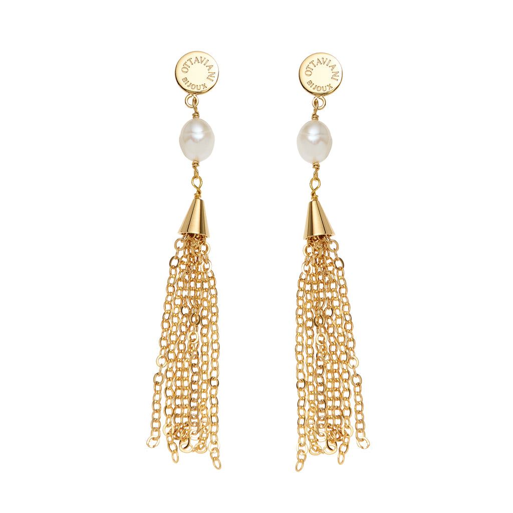 ORECCHINI PLACCATI ORO CON PERLE
