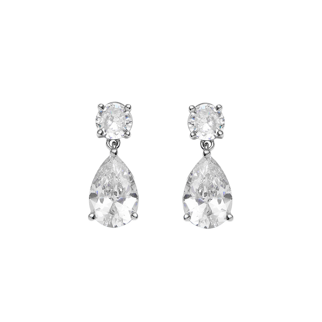 ORECCHINI RODIATI CON CUBIC ZIRCONIA