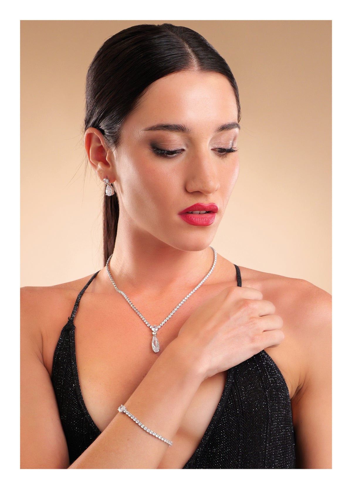 ORECCHINI RODIATI CON CUBIC ZIRCONIA