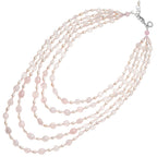 COLLANA CON QUARZI E PERLE