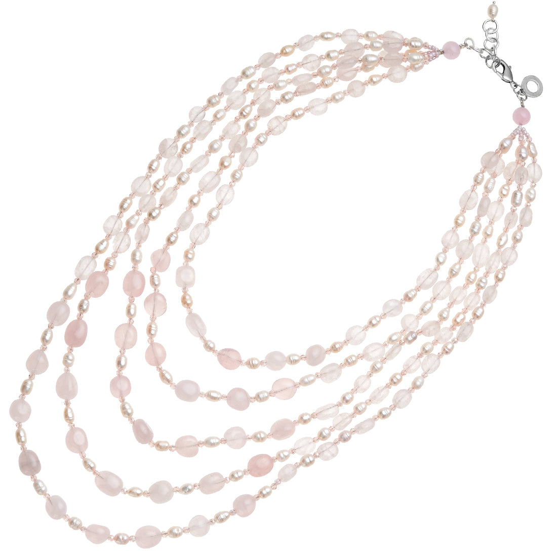 COLLANA CON QUARZI E PERLE