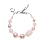 BRACCIALE CON AGATA QUARZI E PERLE