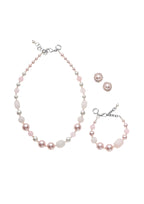 BRACCIALE CON AGATA QUARZI E PERLE