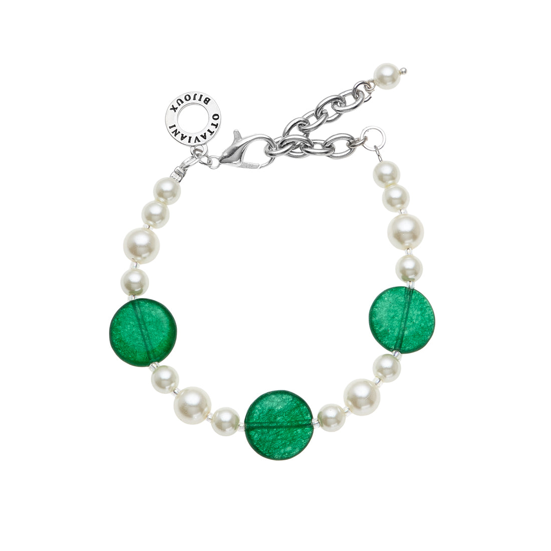 BRACCIALE CON AGATA E PERLE