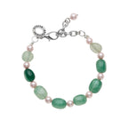 BRACCIALE CON NEFRITE E PERLE