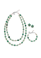 COLLANA CON NEFRITE E PERLE