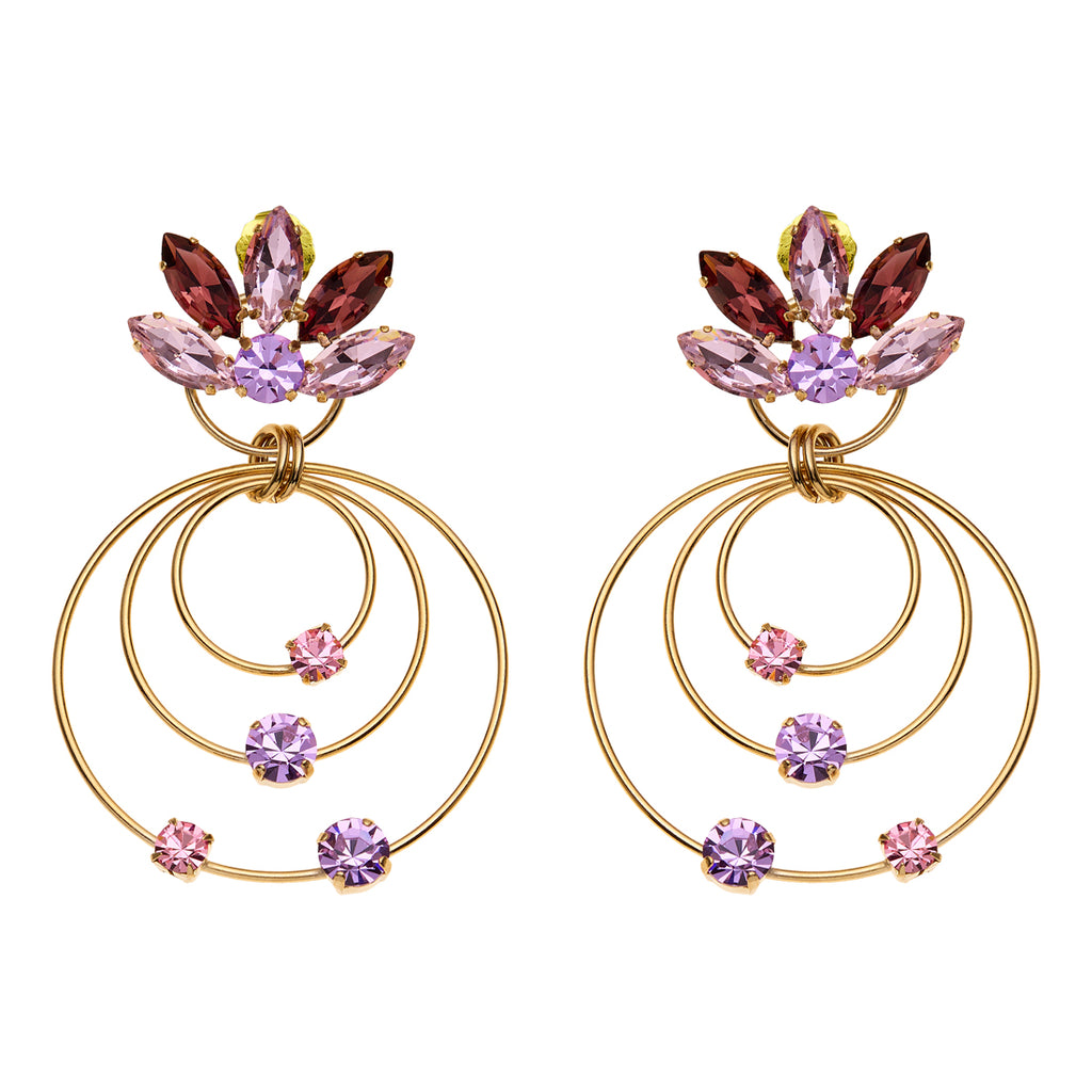 ORECCHINI PLACCATI ORO CON STRASS