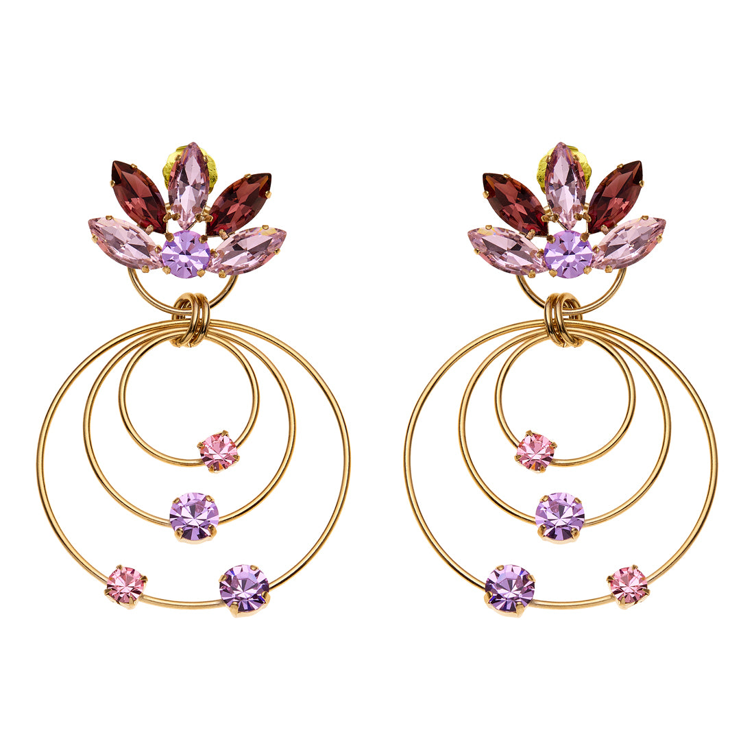 ORECCHINI PLACCATI ORO CON STRASS