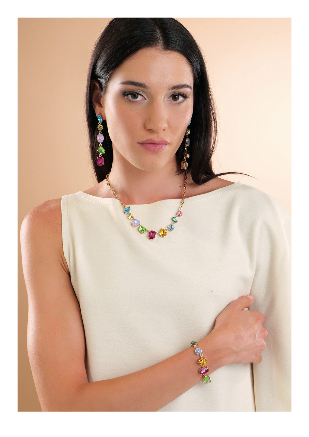 COLLANA PLACCATA ORO CON CRISTALLI
