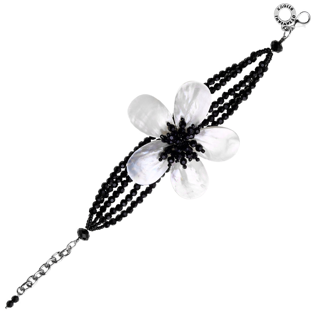 BRACCIALE CON MADREPERLA E CRISTALLI